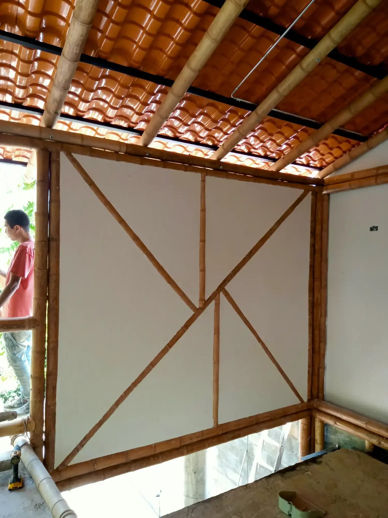 Pared tendinoso con guadua